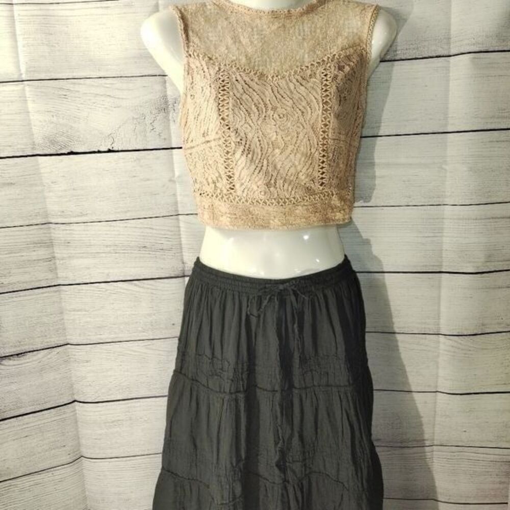 Xhilaration Dusty Rose Pink Lace Crop Top Size XXS - Picture 4 of 10
